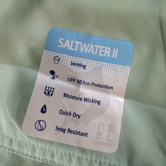 Reel Legends Saltwater II lichen green UPF 50 sun protection shirt - Picture 4 of 10
